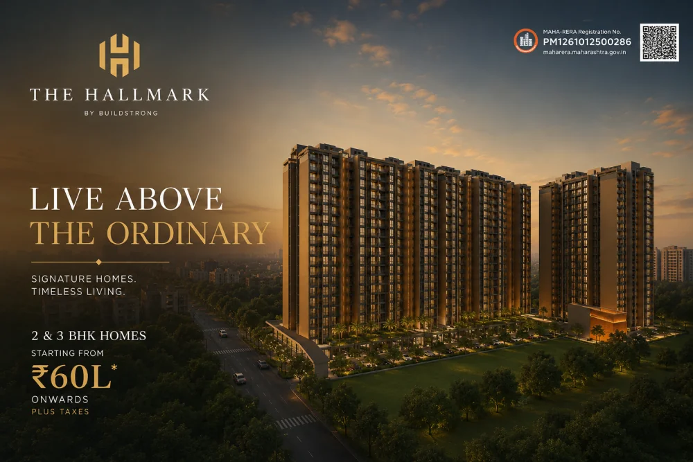Aerial impression of The Hallmark towers set in landscaped gardens